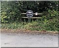 Welsh and English names on a Firs Road roundel, Llanvapley, Monmouthshire