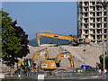 Demolition of the former tax office in Llanishen