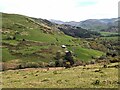 Looking down on Cwm-uchaf farm