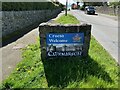 Croeso / Welcome monument on Bangor Road, Caernarfon