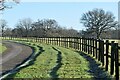 Curving fence and drive, Cranbury Park