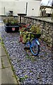 New use for an old bicycle, Maryport Street, Usk, Monmouthshire