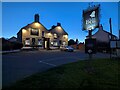 The Bell Inn, Cross Houses at dusk