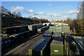 Shipping containers beside Whitehall Road