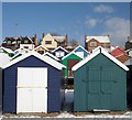 Colourful beach huts