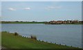 View of Furzton from Shenley Lodge bank of the lake.