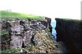 HU5439 : Cliffs on Noss by Anne Burgess