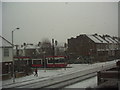 Tram and snow