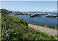 View over Mallaig Harbour towards Rum and Eigg