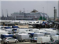 New Ford motor vehicles awaiting distribution near the Cruise Liner Terminal, Southampton Western Docks