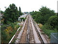 Railway line at West Ewell looking south.