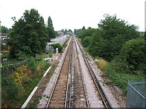 TQ2162 : Railway line at West Ewell looking south. by Roger Miller