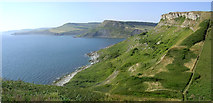 SY9575 : View north from the cliffs of St Aldhelm's Head, Isle of Purbeck by Jim Champion