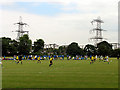 SJ8191 : Football Ground and Sub station by Pam Brophy