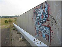 TL1602 : Graffiti on a bridge over M25 by Jack Hill