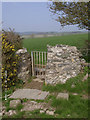 Kissing gate with stone  slabs