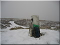 NT2531 : Dun Rig, looking north east in light snow fall by Pip Rolls