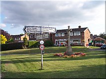 SO7453 : Alfrick Village Green, War Memorial and Post Office by Bob Embleton