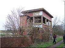 SP0852 : Remains of Broom West Junction Signalbox, Warwickshire by Ralph Rawlinson