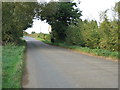 Road near Hawkwell Farm looking north-west