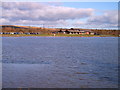 Bryn Bach Park lake and visitor centre