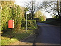 Bus stop and Letter box on the Old Burghclere road