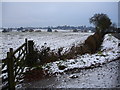 SP3088 : Wintery view across the fields towards Astley Church by peter lloyd