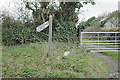 Broken sign, Tideford Cross