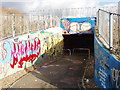 Pedestrian subway with graffiti