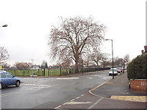 TQ2081 : Eastfields Road, North Acton, and playing field by David Hawgood