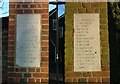 War memorial to ex-pupils of Thomas Alleynes School.