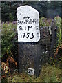 SK2694 : Milestone near Handsome Cross on Penistone Road by Stephen Charles
