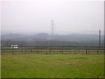 TQ6213 : Electricity Pylon, Greenaway Fruit Farm. by Simon Carey