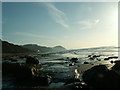 Low tide looking east towards Charmouth