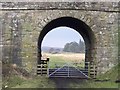 Bridge carrying B6342 Rothbury road over disused railway at Rothley Lakes, Northumberland