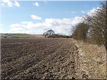 SU1777 : Ploughed field, near Draycot Foliat by David Hawgood