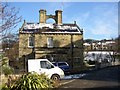 House with cat, Brook Grain Hill, Rastrick