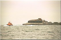 SY7076 : Fort Guarding East Ship Channel, Portland Harbour by Pierre Terre