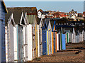 Beach Huts at Bulverhythe, West St Leonards on sea. March 2006.