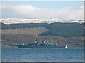 HMS Argyll moored off Inveraray.