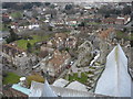 View NE from Bell Harry Tower of Canterbury Cathedral