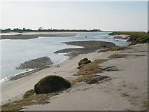 NY3361 : Sandbank in River Eden by Bob Jenkins