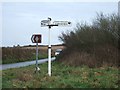 Signpost at junction near Vose farm