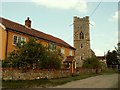 Church and Cottages at Rede, Suffolk