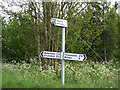 Signpost in the Bedfordshire countryside.