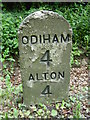 Milestone at Blounce, midway between Alton and Odiham