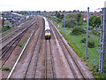 Express train south of Biggleswade station, Beds