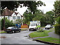 Grange Road, Woodham, with ambulance