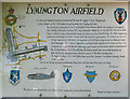 SZ3496 : Plaque about Lymington Airfield 1940s by Peter Facey