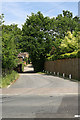 Vears Lane seen from Church Lane, Colden Common